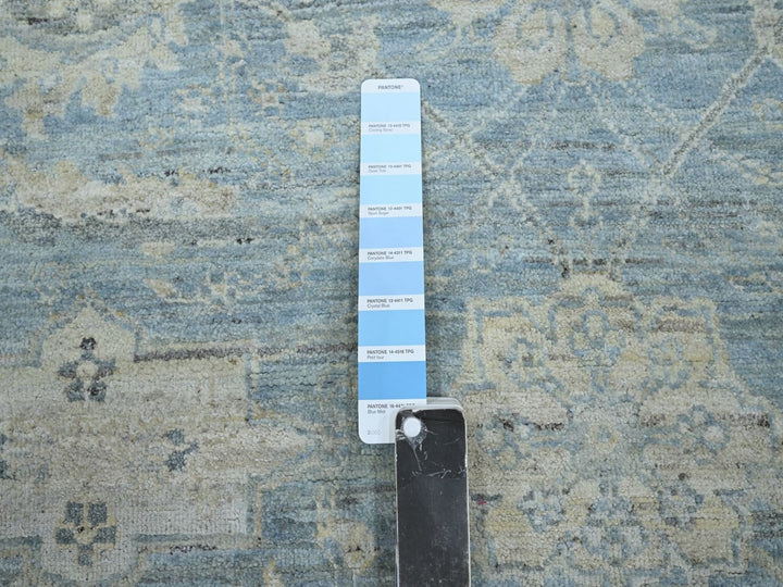 5'11" x 9'0" New Hand Knotted Blue Wool Rectangle Oriental Rug - MOA10275773