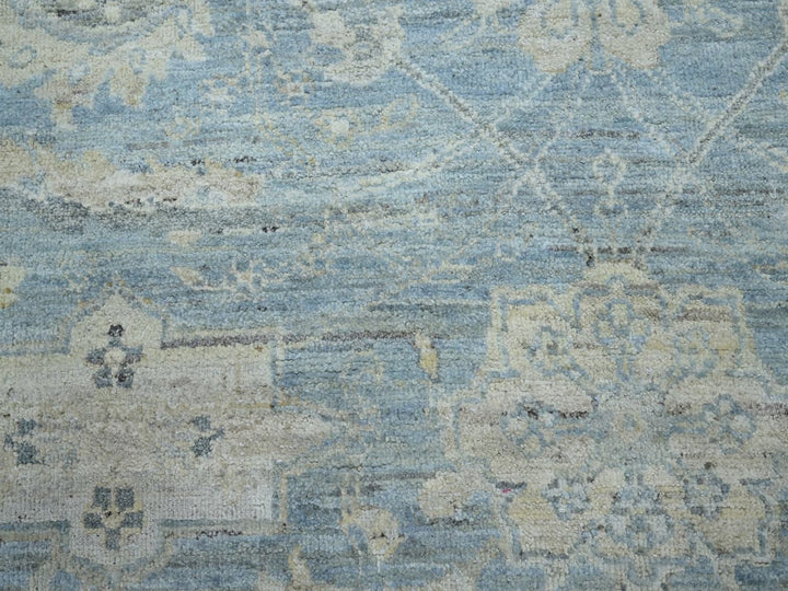 5'11" x 9'0" New Hand Knotted Blue Wool Rectangle Oriental Rug - MOA10275773