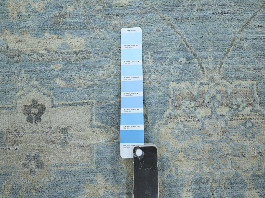 6'0" x 9'1" New Hand Knotted Blue Wool Rectangle Oriental Rug - MOA10275774