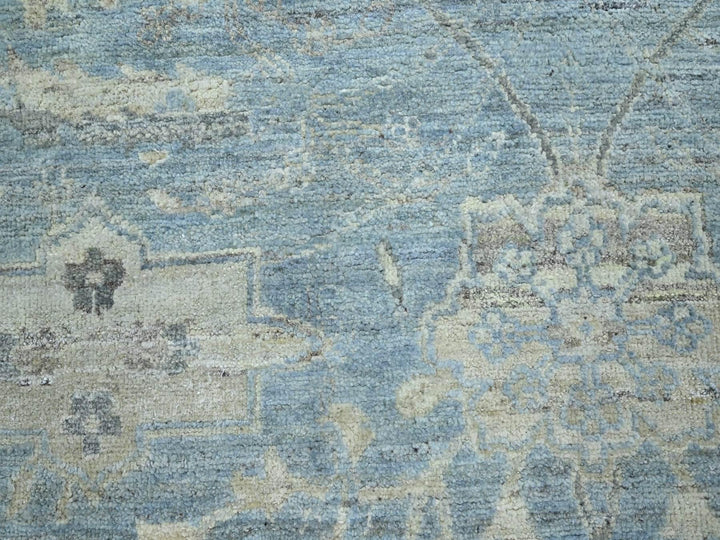 6'0" x 9'1" New Hand Knotted Blue Wool Rectangle Oriental Rug - MOA10275774