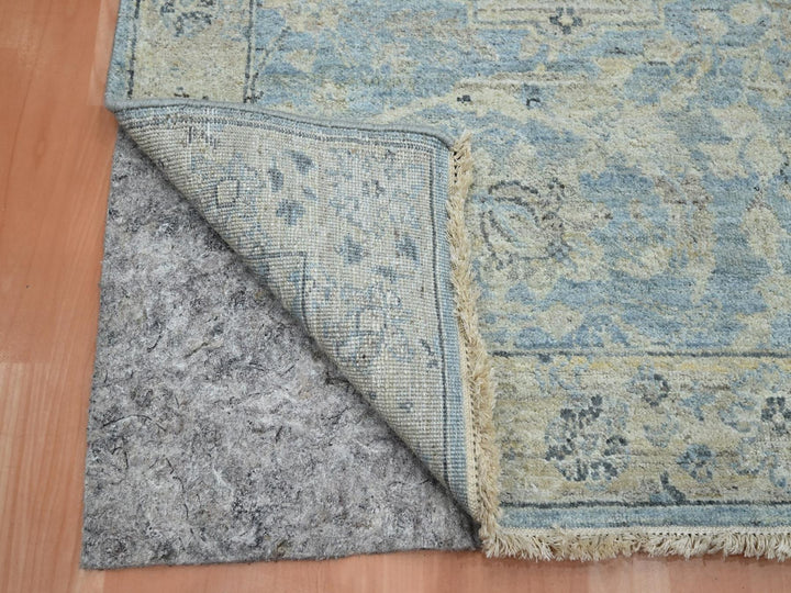5'0" x 7'0" New Hand Knotted Blue Wool Rectangle Oriental Rug - MOA10275776