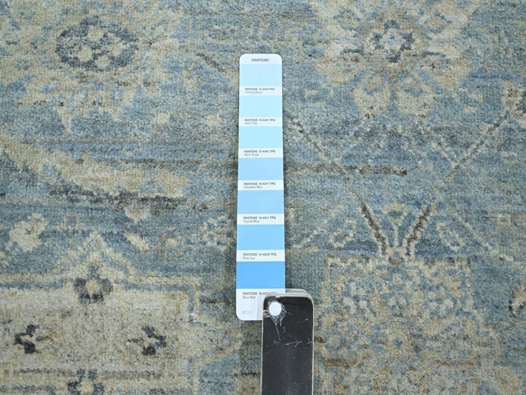 5'0" x 7'0" New Hand Knotted Blue Wool Rectangle Oriental Rug - MOA10275776