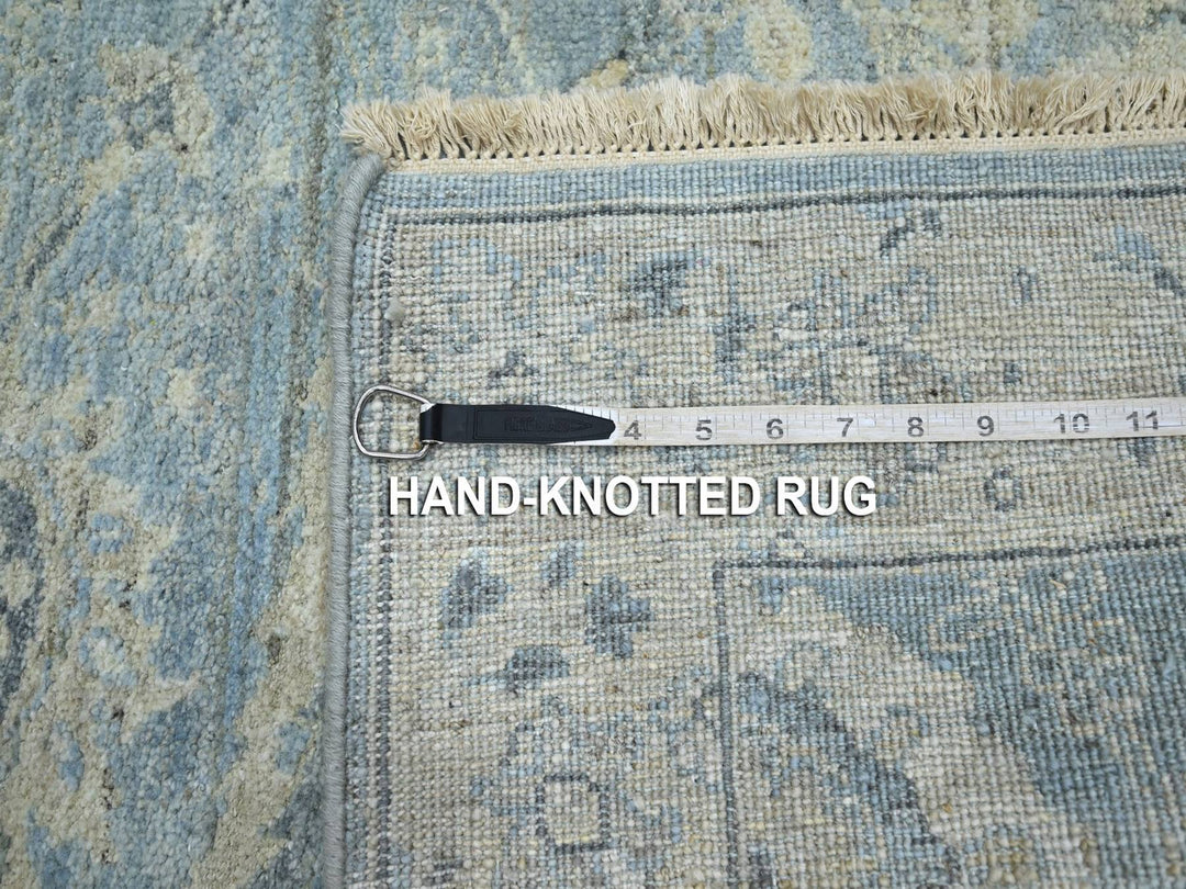 5'0" x 7'0" New Hand Knotted Blue Wool Rectangle Oriental Rug - MOA10275776