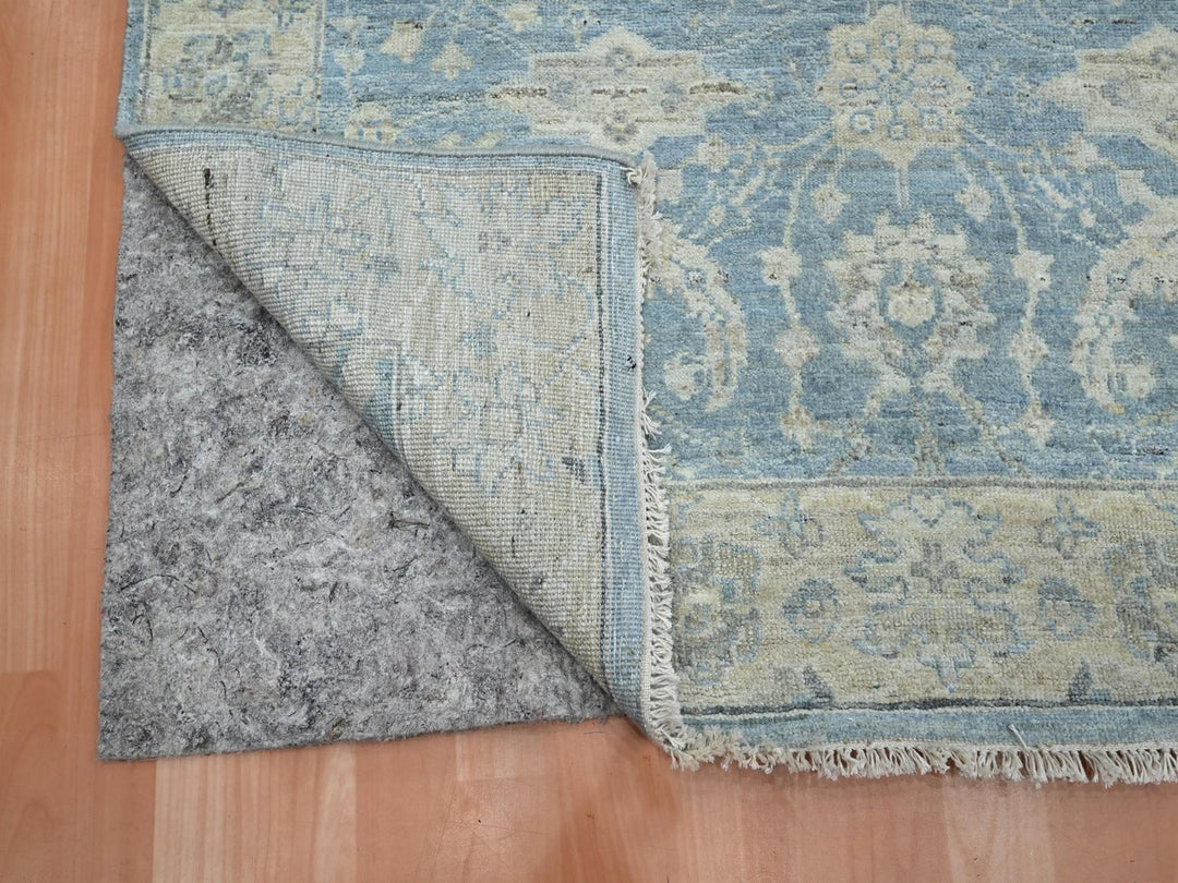 4'0" x 5'11" New Hand Knotted Blue Wool Rectangle Oriental Rug - MOA10275777