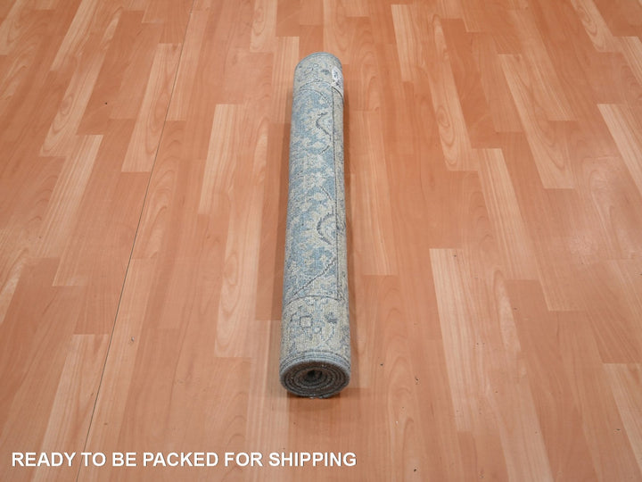 3'0" x 5'0" New Hand Knotted Blue Wool Rectangle Oriental Rug - MOA10275778