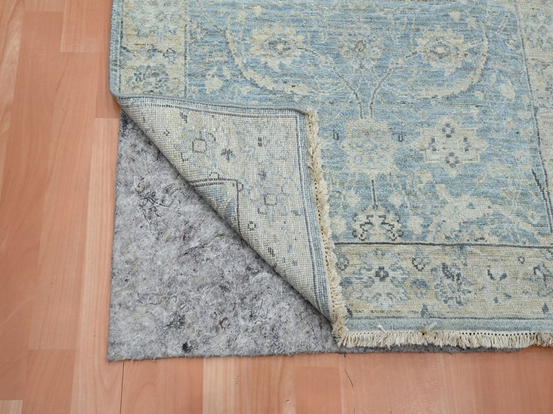 2'11" x 4'11" New Hand Knotted Blue Wool Rectangle Oriental Rug - MOA10275779