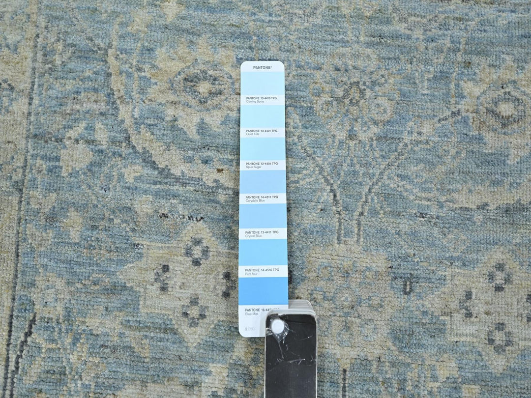 2'11" x 4'11" New Hand Knotted Blue Wool Rectangle Oriental Rug - MOA10275779