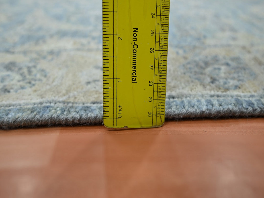 2'11" x 4'11" New Hand Knotted Blue Wool Rectangle Oriental Rug - MOA10275779