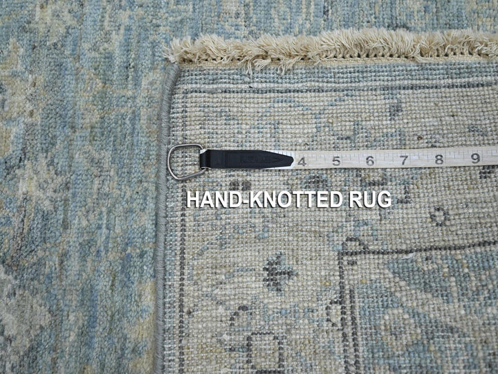 2'11" x 4'11" New Hand Knotted Blue Wool Rectangle Oriental Rug - MOA10275779