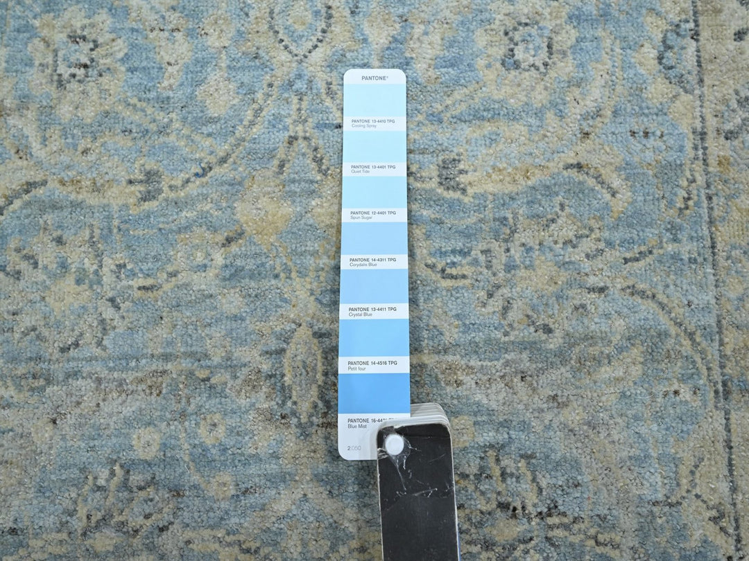 2'5" x 17'10" New Hand Knotted Blue Wool Runner Oriental Rug - MOA10275780