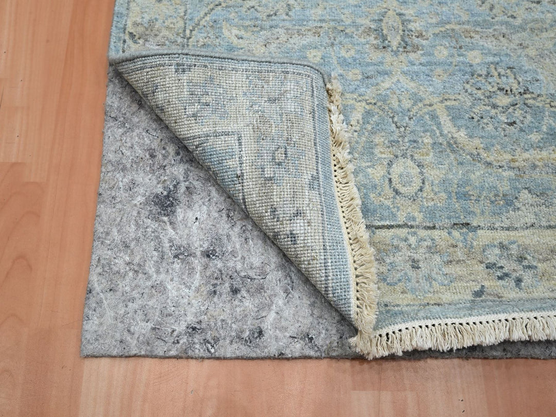 2'5" x 13'11" New Hand Knotted Blue Wool Runner Oriental Rug - MOA10275781