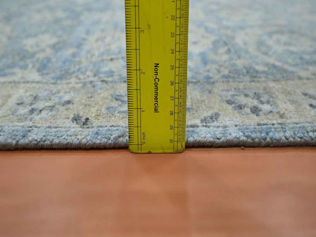 2'5" x 13'11" New Hand Knotted Blue Wool Runner Oriental Rug - MOA10275781