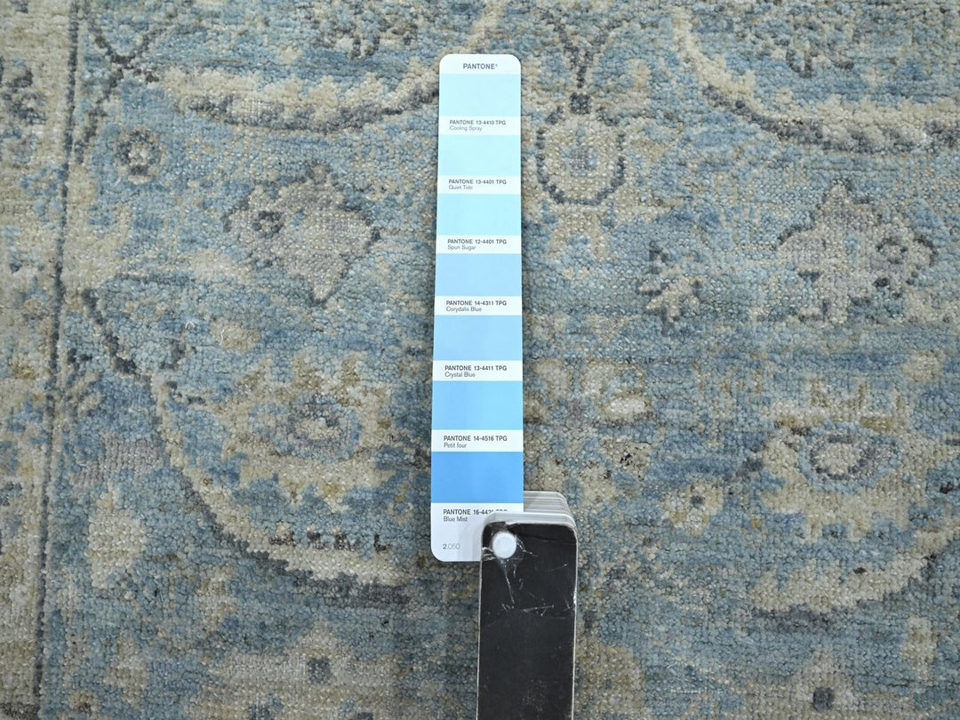 2'7" x 11'11" New Hand Knotted Blue Wool Runner Oriental Rug - MOA10275782