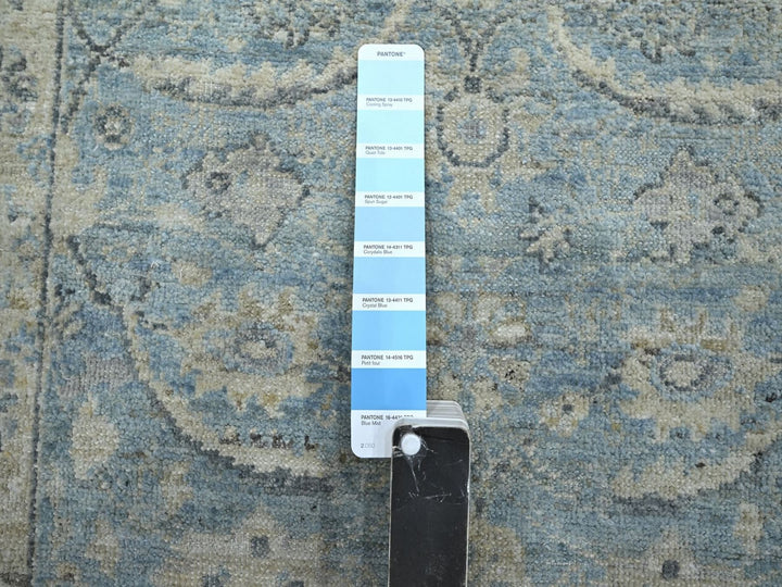 2'7" x 11'11" New Hand Knotted Blue Wool Runner Oriental Rug - MOA10275782