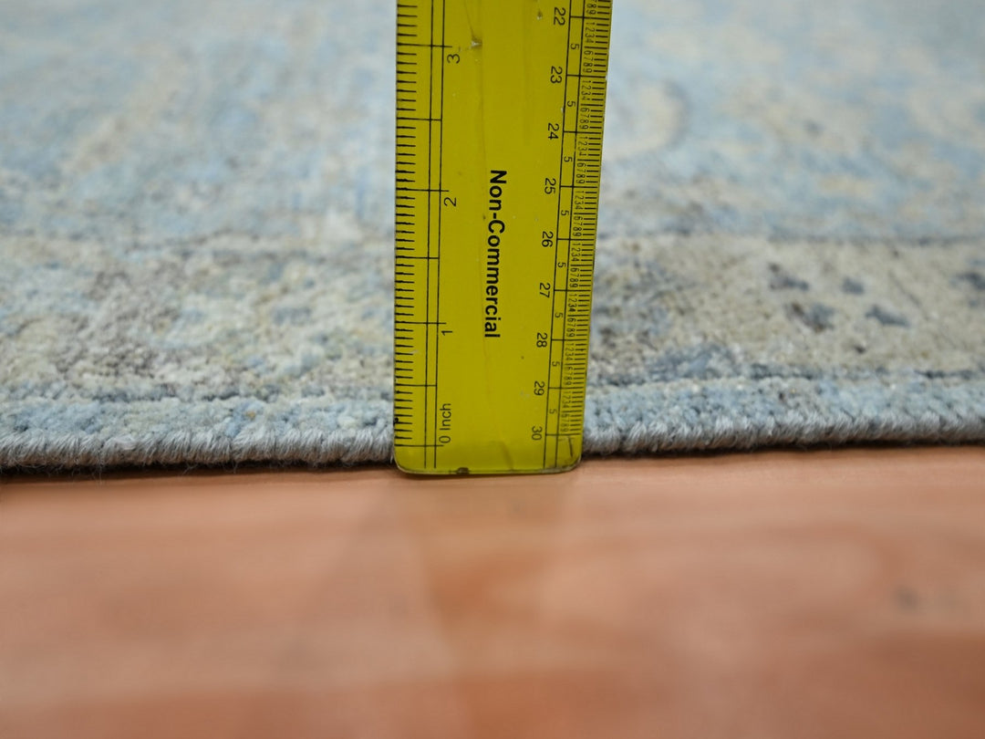 2'7" x 11'11" New Hand Knotted Blue Wool Runner Oriental Rug - MOA10275782