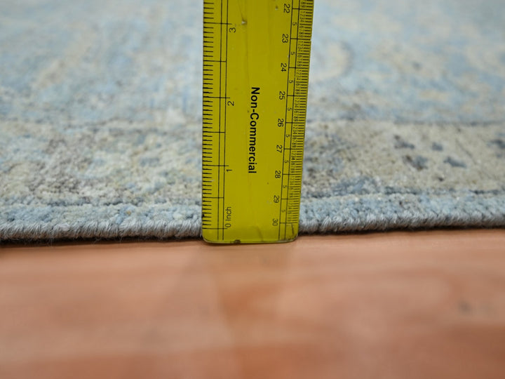 2'7" x 11'11" New Hand Knotted Blue Wool Runner Oriental Rug - MOA10275782