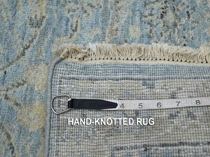 2'7" x 11'11" New Hand Knotted Blue Wool Runner Oriental Rug - MOA10275782