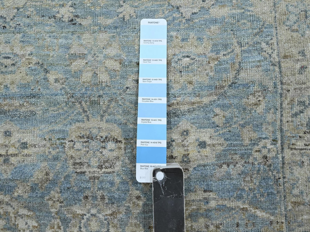 2'5" x 9'10" New Hand Knotted Blue Wool Runner Oriental Rug - MOA10275783