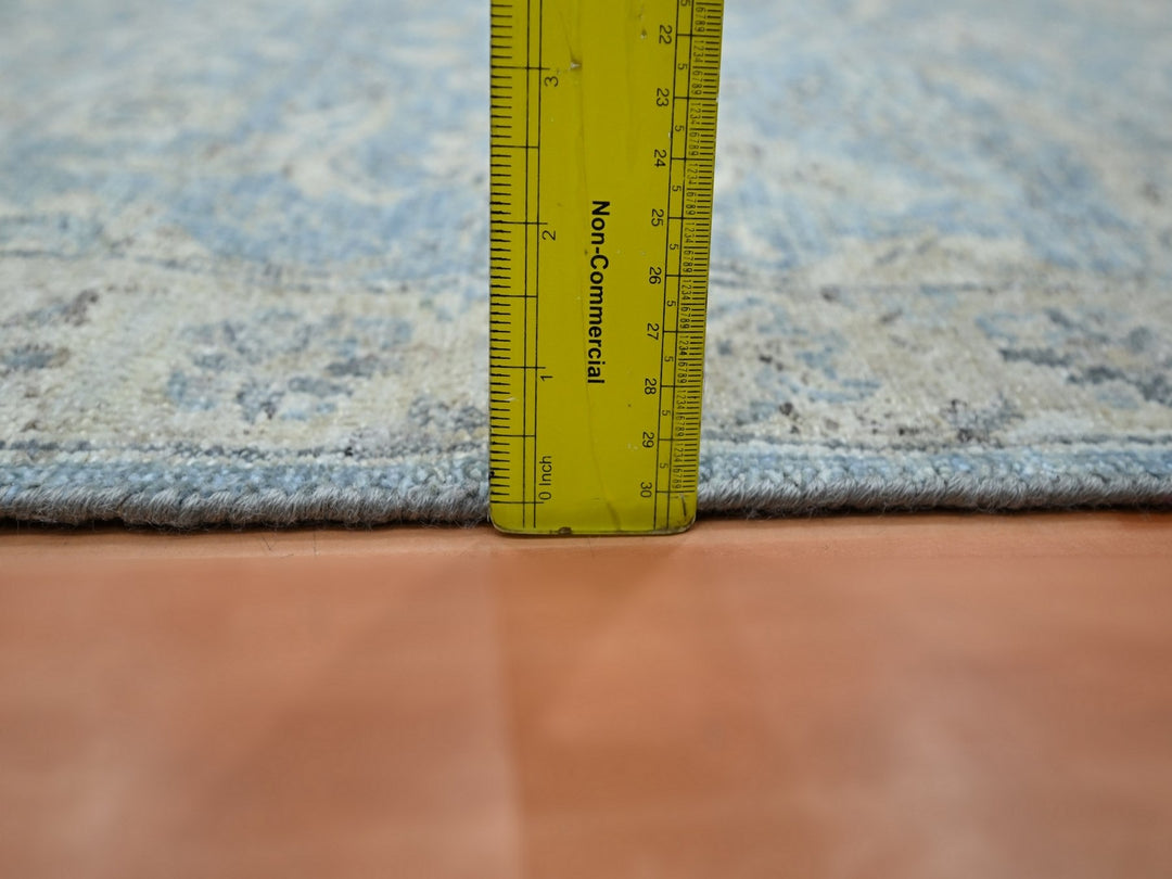 2'5" x 9'10" New Hand Knotted Blue Wool Runner Oriental Rug - MOA10275783