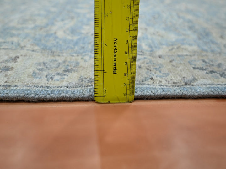 2'5" x 9'10" New Hand Knotted Blue Wool Runner Oriental Rug - MOA10275783