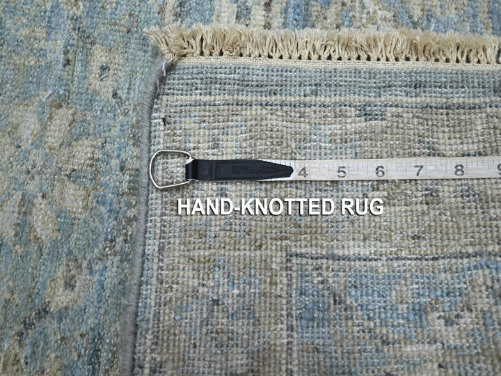 2'5" x 9'10" New Hand Knotted Blue Wool Runner Oriental Rug - MOA10275783