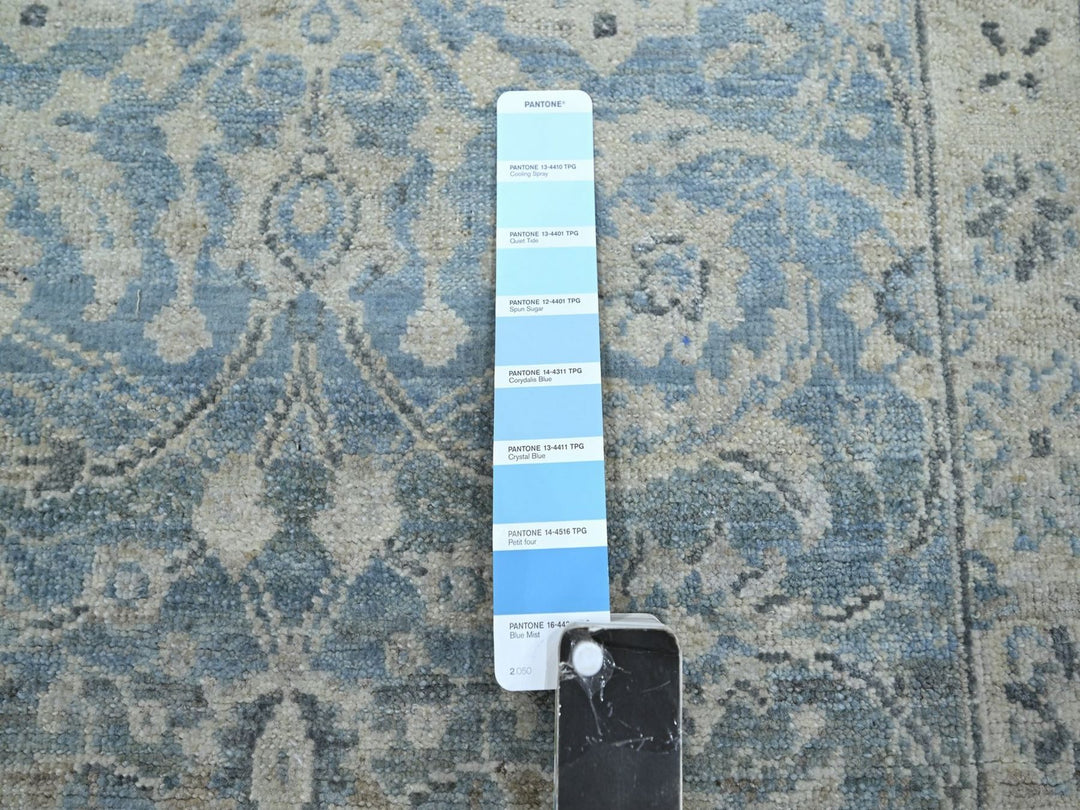 2'5" x 7'10" New Hand Knotted Blue Wool Runner Oriental Rug - MOA10275784