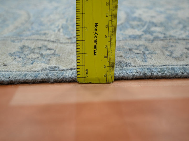 2'5" x 7'10" New Hand Knotted Blue Wool Runner Oriental Rug - MOA10275784