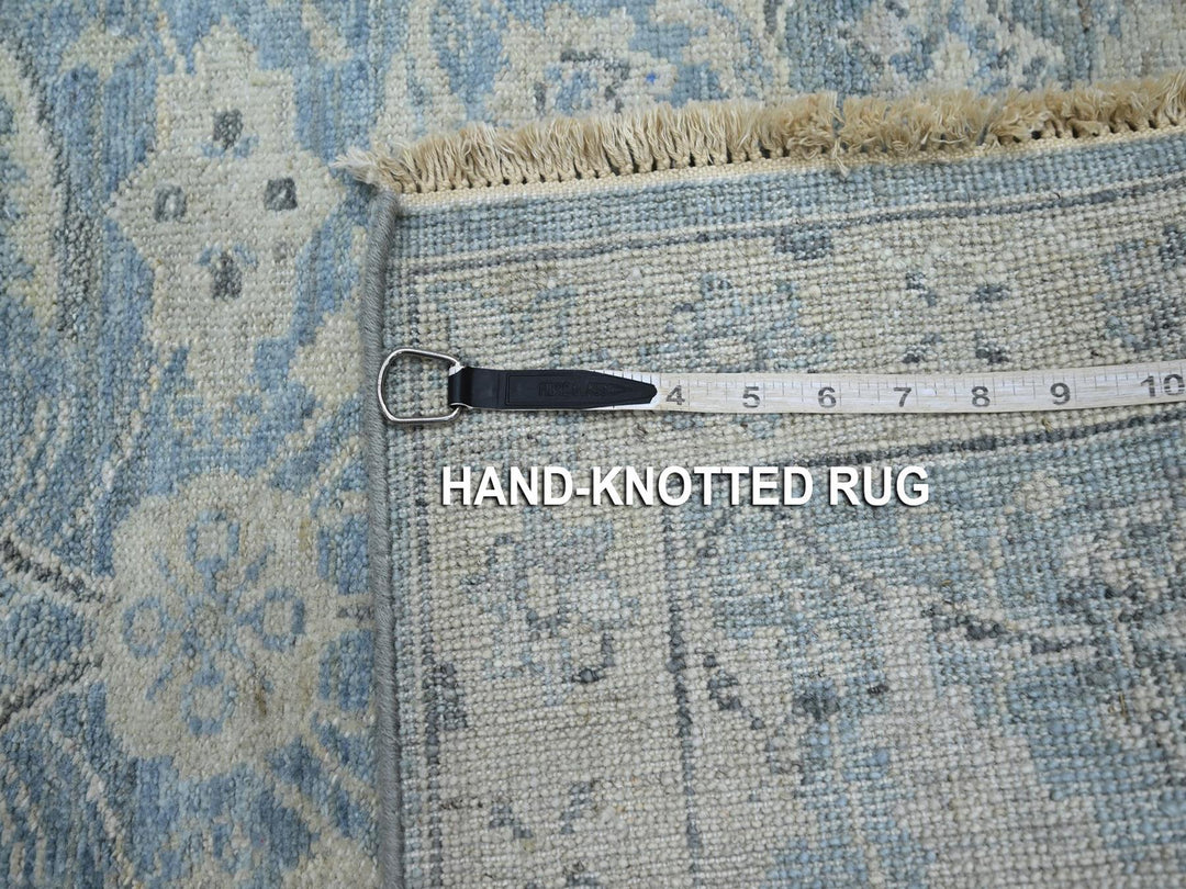 2'5" x 7'10" New Hand Knotted Blue Wool Runner Oriental Rug - MOA10275784