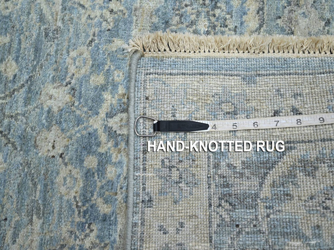 2'5" x 7'10" New Hand Knotted Blue Wool Runner Oriental Rug - MOA10275785