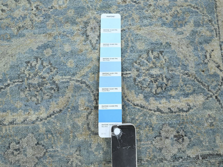 2'5" x 6'1" New Hand Knotted Blue Wool Runner Oriental Rug - MOA10275786