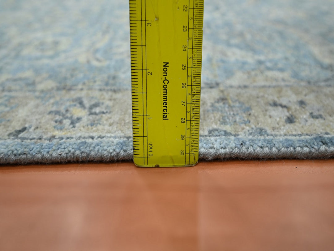 2'5" x 6'1" New Hand Knotted Blue Wool Runner Oriental Rug - MOA10275786