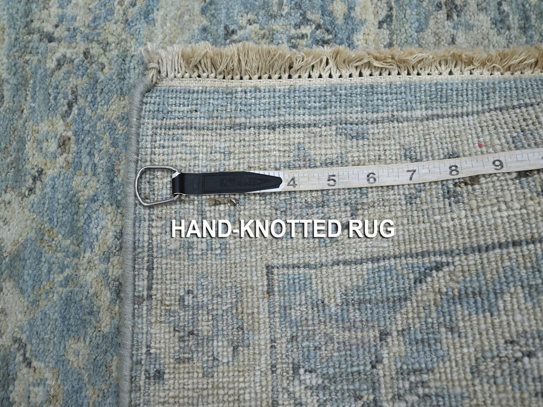 2'5" x 6'1" New Hand Knotted Blue Wool Runner Oriental Rug - MOA10275786