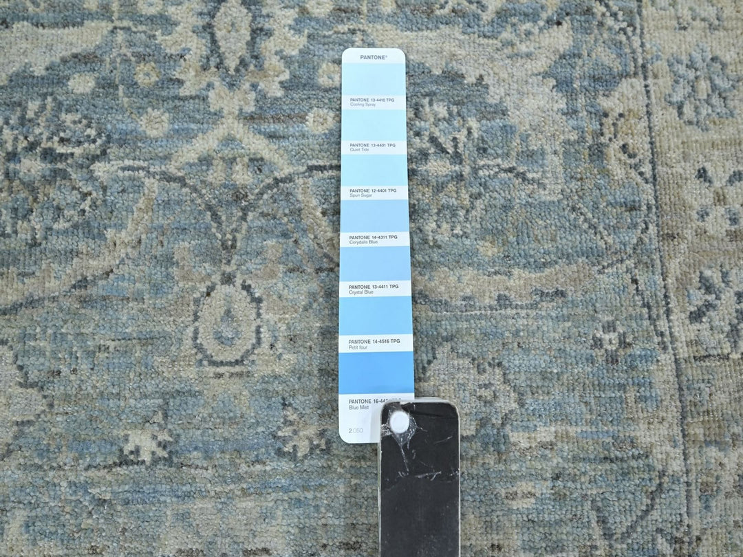 2'5" x 6'1" New Hand Knotted Blue Wool Runner Oriental Rug - MOA10275787