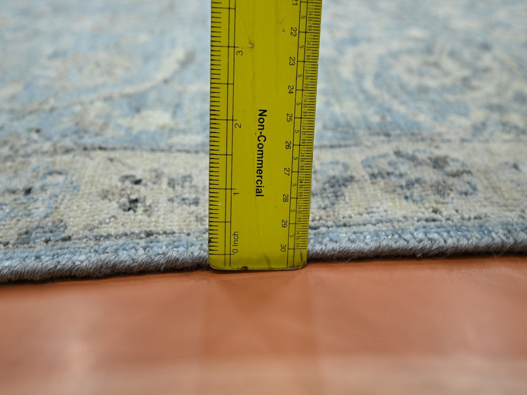 2'5" x 6'1" New Hand Knotted Blue Wool Runner Oriental Rug - MOA10275787