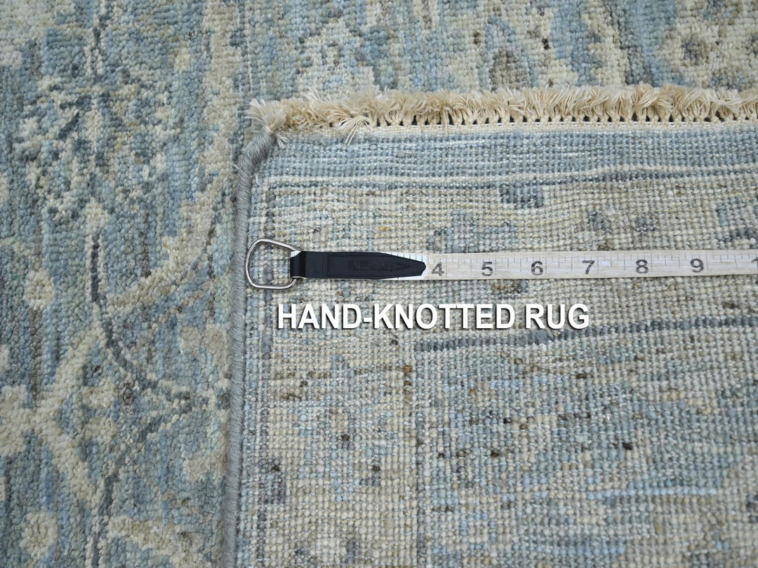 2'5" x 6'1" New Hand Knotted Blue Wool Runner Oriental Rug - MOA10275787
