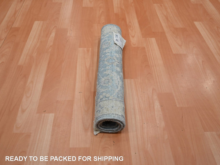 1'11" x 2'11" New Hand Knotted Blue Wool Rectangle Oriental Rug - MOA10275788