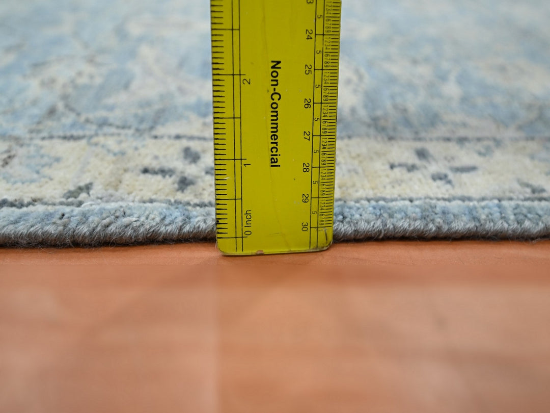 1'11" x 3'0" New Hand Knotted Blue Wool Rectangle Oriental Rug - MOA10275789