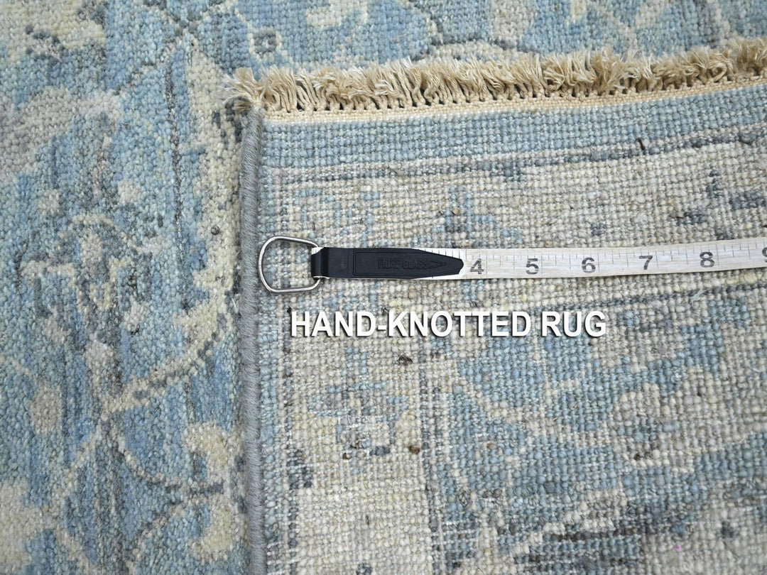 1'11" x 3'0" New Hand Knotted Blue Wool Rectangle Oriental Rug - MOA10275789