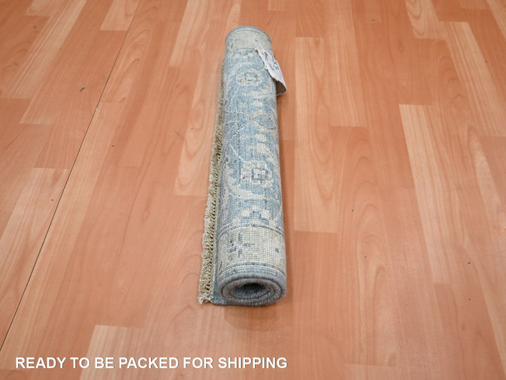 1'11" x 2'11" New Hand Knotted Blue Wool Rectangle Oriental Rug - MOA10275791