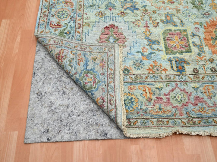 7'10" x 10'0" New Hand Knotted Blue Wool Rectangle Oriental Rug - MOA10275793