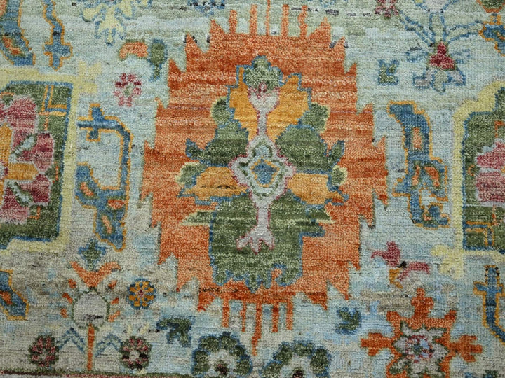 7'10" x 10'0" New Hand Knotted Blue Wool Rectangle Oriental Rug - MOA10275793