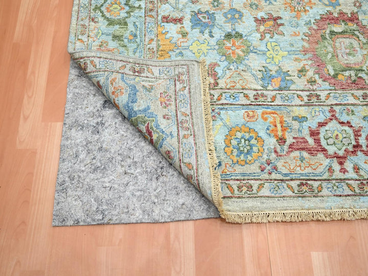 8'9" x 11'11" New Hand Knotted Blue Wool Rectangle Oriental Rug - MOA10275794