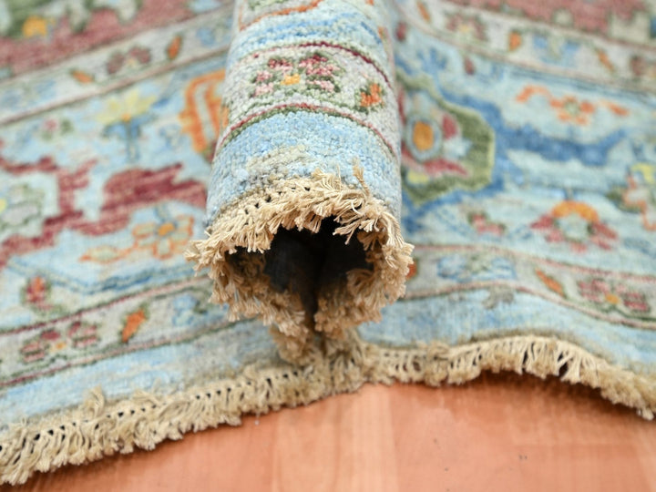 8'9" x 11'11" New Hand Knotted Blue Wool Rectangle Oriental Rug - MOA10275794