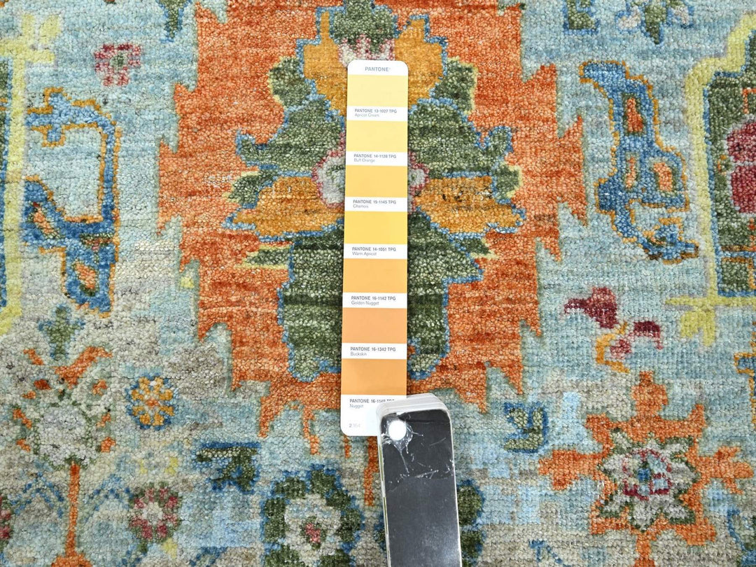 8'9" x 11'11" New Hand Knotted Blue Wool Rectangle Oriental Rug - MOA10275794