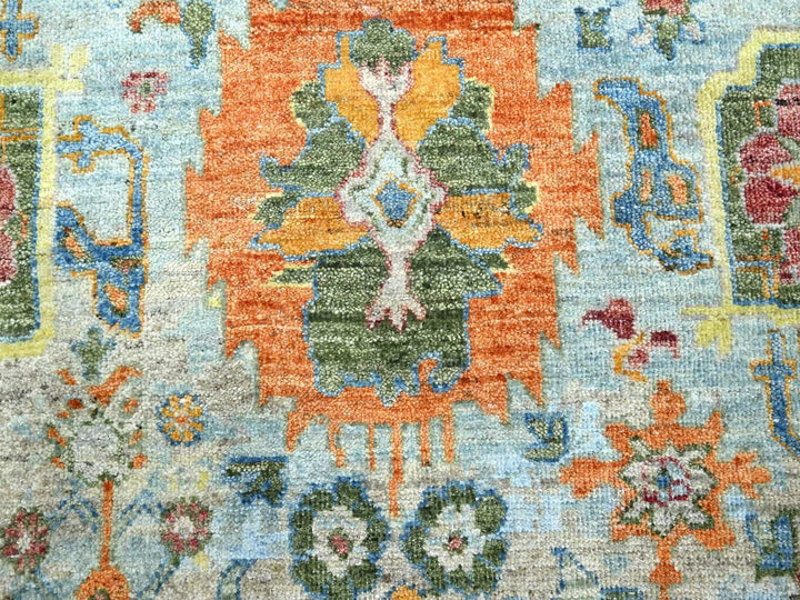 8'9" x 11'11" New Hand Knotted Blue Wool Rectangle Oriental Rug - MOA10275794