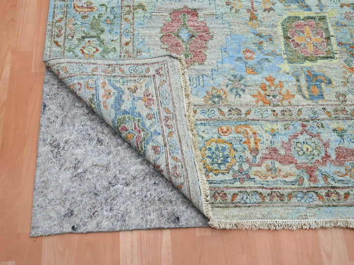 8'10" x 11'11" New Hand Knotted Blue Wool Rectangle Oriental Rug - MOA10275796