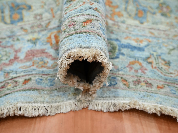 8'10" x 11'11" New Hand Knotted Blue Wool Rectangle Oriental Rug - MOA10275796