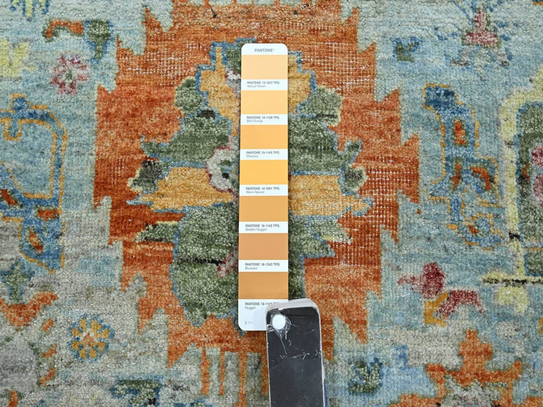 8'10" x 11'11" New Hand Knotted Blue Wool Rectangle Oriental Rug - MOA10275796