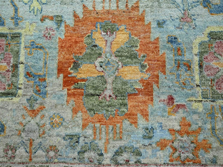 8'10" x 11'11" New Hand Knotted Blue Wool Rectangle Oriental Rug - MOA10275796