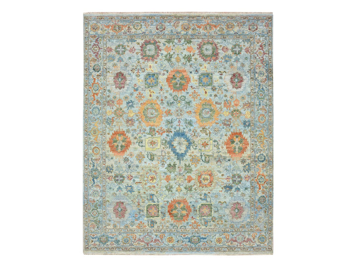 7'11" x 10'0" New Hand Knotted Blue Wool Rectangle Oriental Rug - MOA10275797